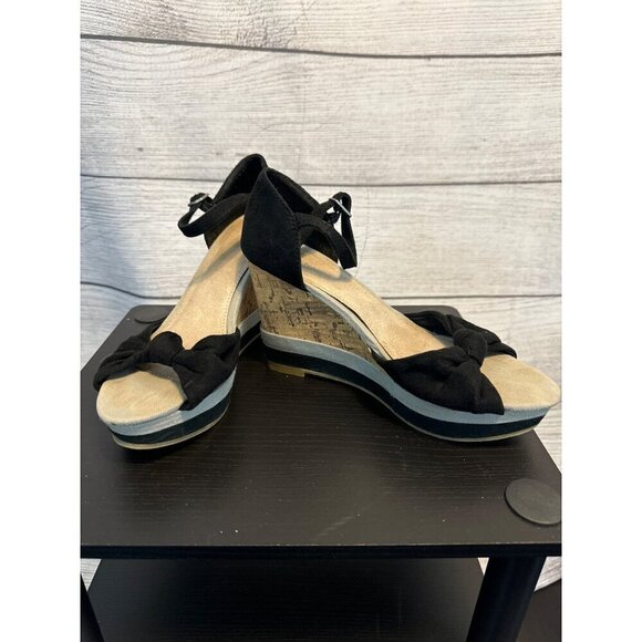 Old Navy Cork Wedge Sandals with Ankle Strap Size 8 - Picture 1 of 5